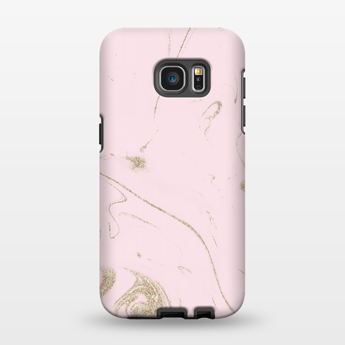 Galaxy S7 EDGE StrongFit Luxe gold and blush marble image by InovArts