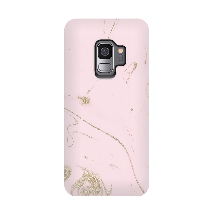 Galaxy S9 StrongFit Luxe gold and blush marble image by InovArts