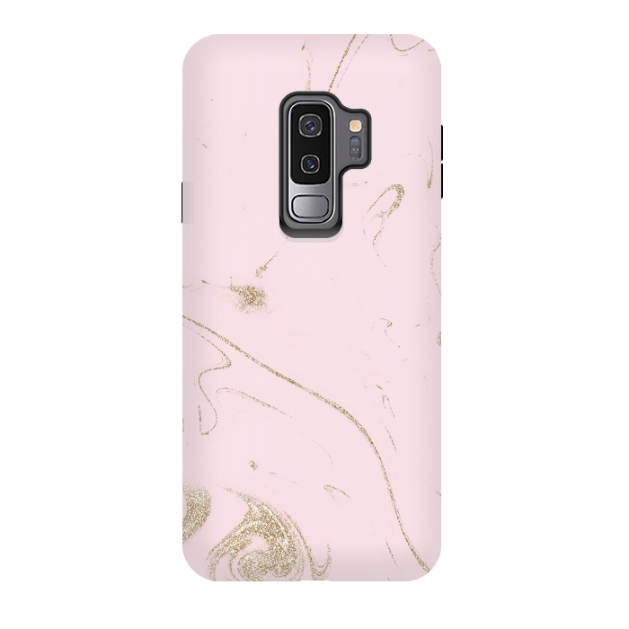 Galaxy S9 plus StrongFit Luxe gold and blush marble image by InovArts