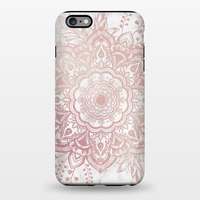 iPhone 6/6s plus StrongFit Queen Starring of Mandala-White Marble by ''CVogiatzi.