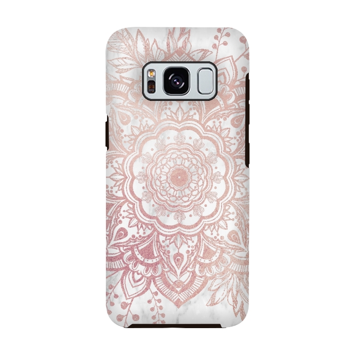 Galaxy S8 StrongFit Queen Starring of Mandala-White Marble by ''CVogiatzi.