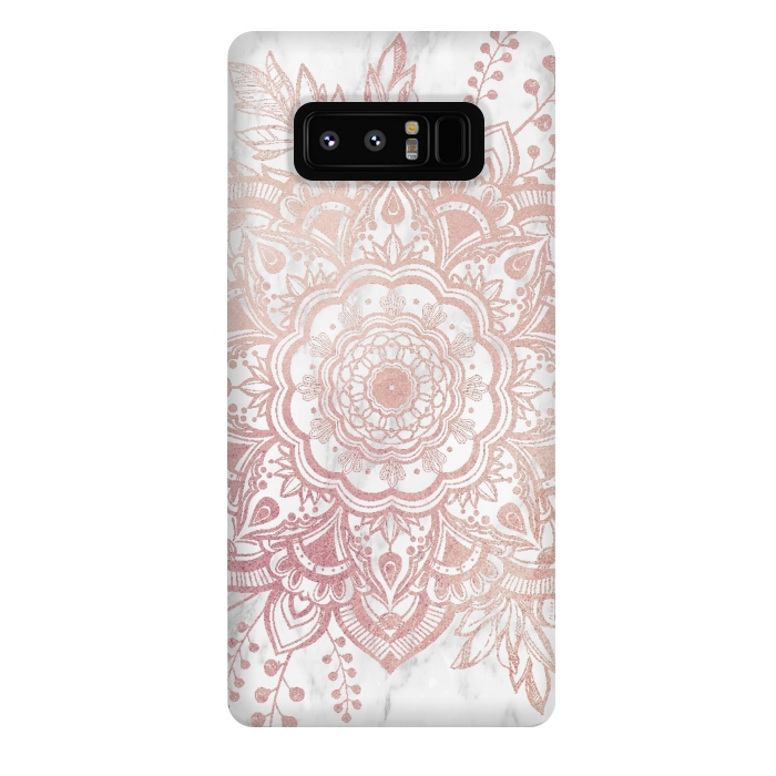 Galaxy Note 8 StrongFit Queen Starring of Mandala-White Marble by ''CVogiatzi.
