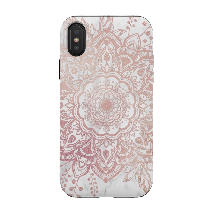 iPhone Xs / X StrongFit Queen Starring of Mandala-White Marble by ''CVogiatzi.