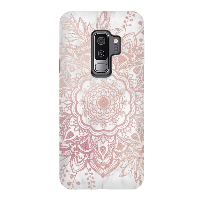 Galaxy S9 plus StrongFit Queen Starring of Mandala-White Marble by ''CVogiatzi.
