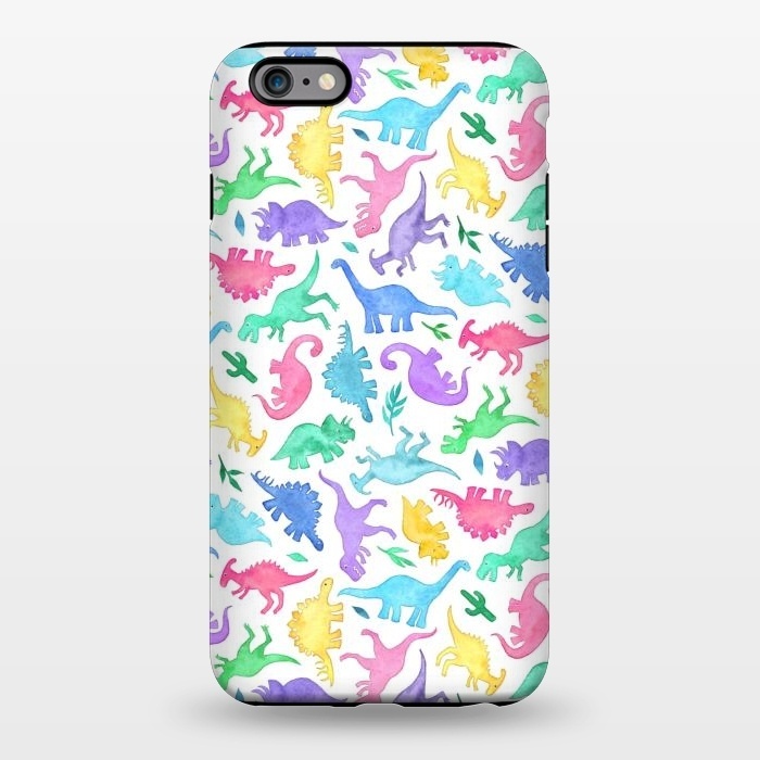 iPhone 6/6s plus StrongFit Ditsy Dinos in Bright Pastels on White by Micklyn Le Feuvre
