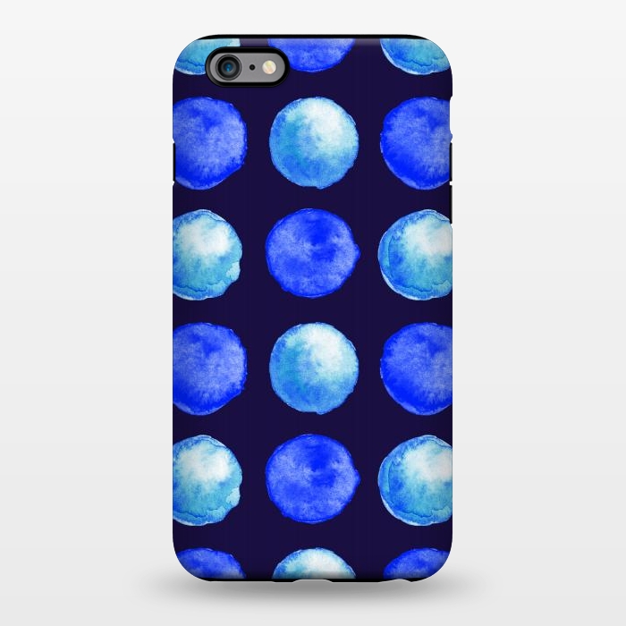 iPhone 6/6s plus StrongFit Winter Blue Watercolor Large Dots Pattern by Boriana Giormova