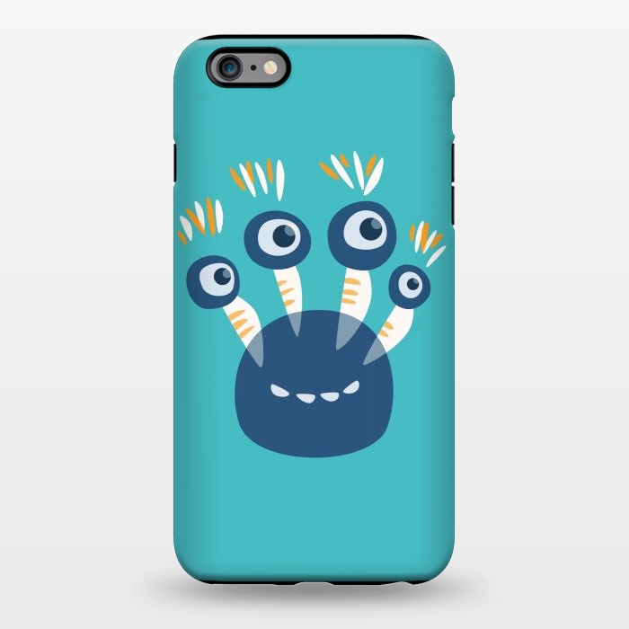 iPhone 6/6s plus StrongFit Cute Blue Cartoon Monster With Four Eyes by Boriana Giormova