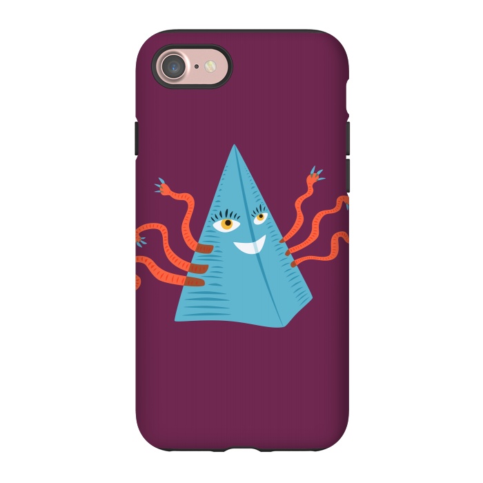 iPhone 7 StrongFit Weird Blue Alien Pyramid Character With Tentacles by Boriana Giormova