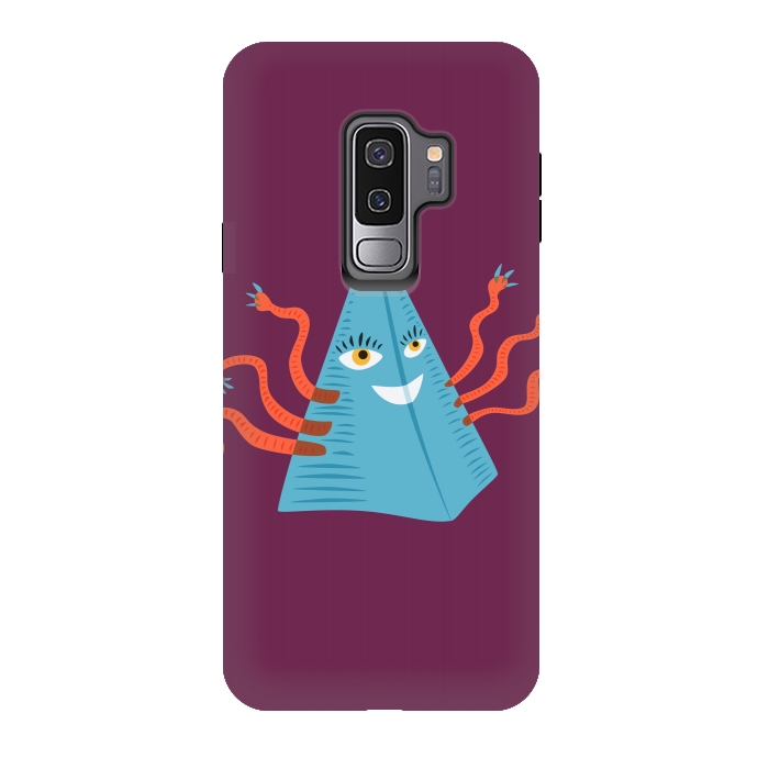 Galaxy S9 plus StrongFit Weird Blue Alien Pyramid Character With Tentacles by Boriana Giormova