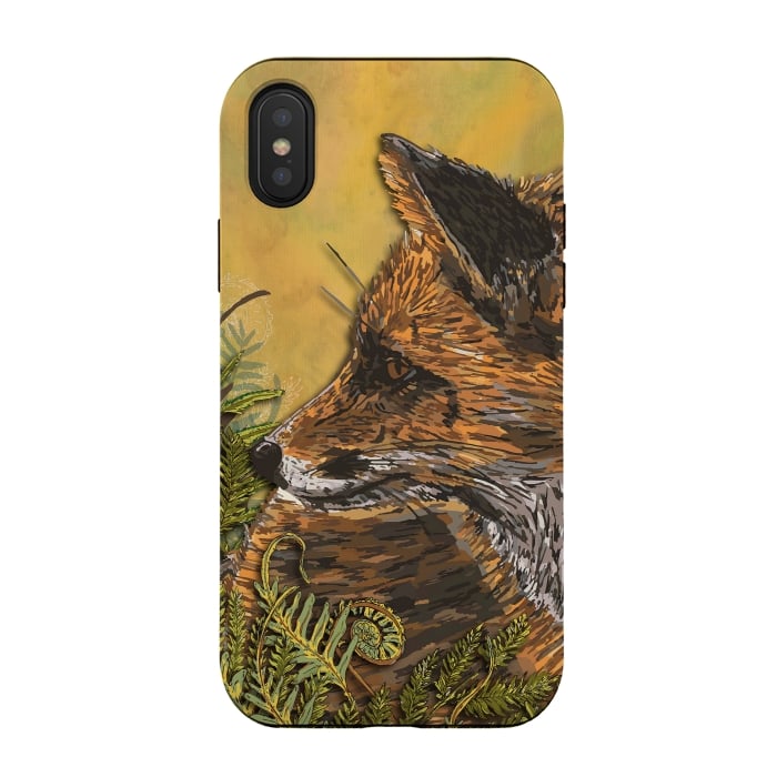 iPhone Xs / X StrongFit Ferny Fox by Lotti Brown