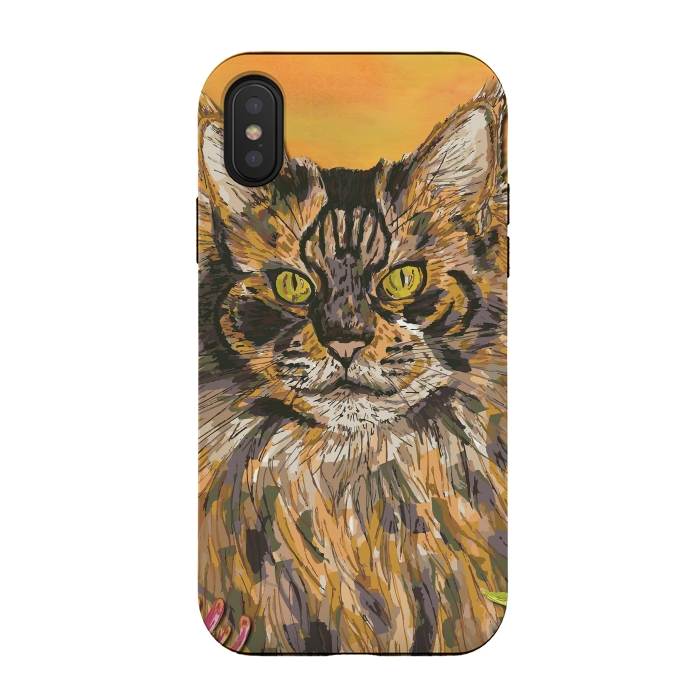 iPhone Xs / X StrongFit Maine Coon Cat by Lotti Brown