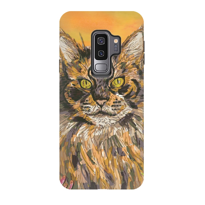 Galaxy S9 plus StrongFit Maine Coon Cat by Lotti Brown