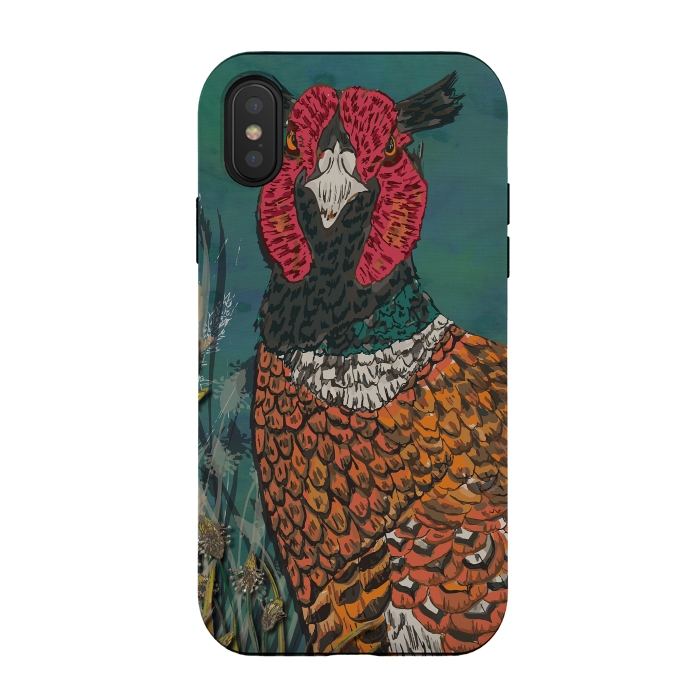 iPhone Xs / X StrongFit Funny Pheasant by Lotti Brown