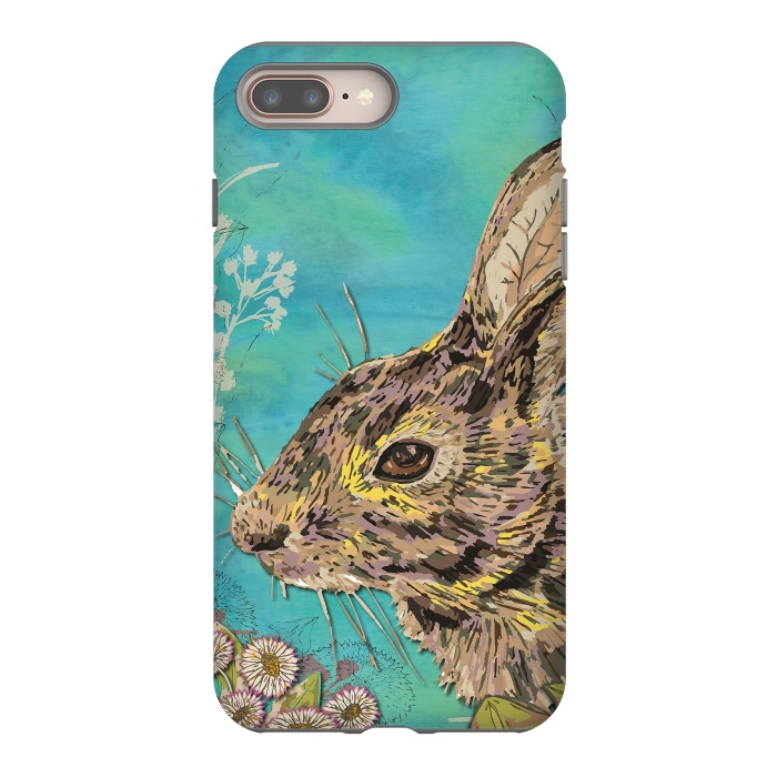 iPhone 7 plus StrongFit Rabbit and Daisies by Lotti Brown