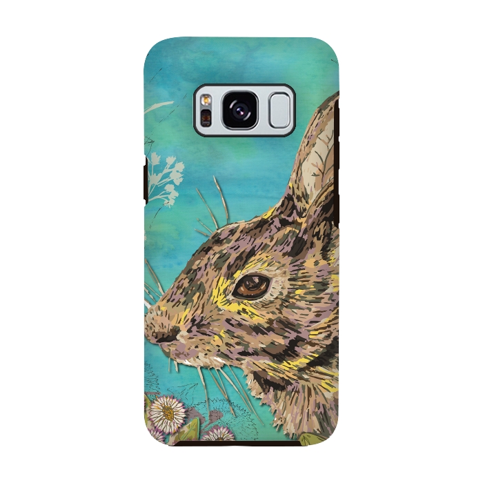 Galaxy S8 StrongFit Rabbit and Daisies by Lotti Brown