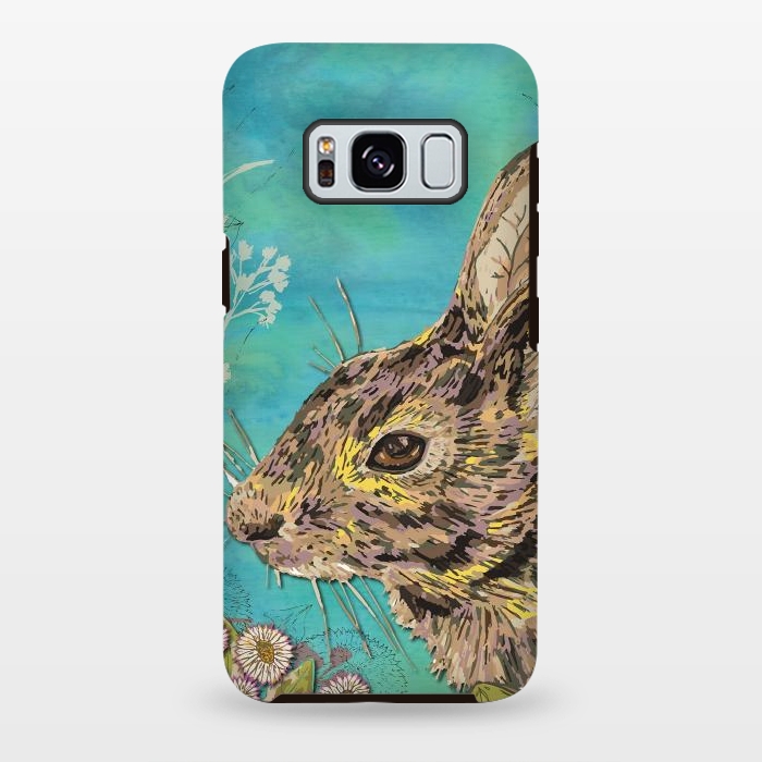 Galaxy S8 plus StrongFit Rabbit and Daisies by Lotti Brown