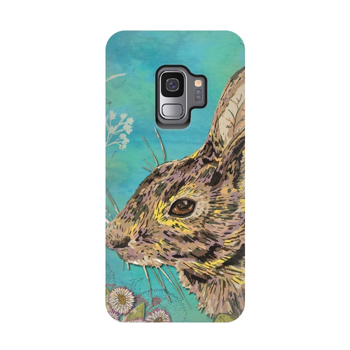 Galaxy S9 StrongFit Rabbit and Daisies by Lotti Brown