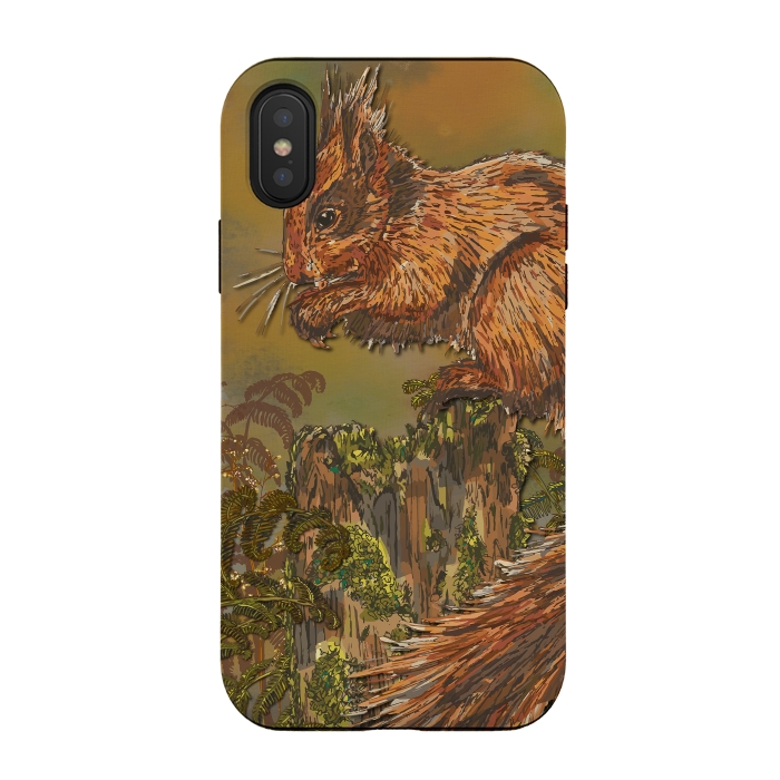 iPhone Xs / X StrongFit September Squirrel by Lotti Brown