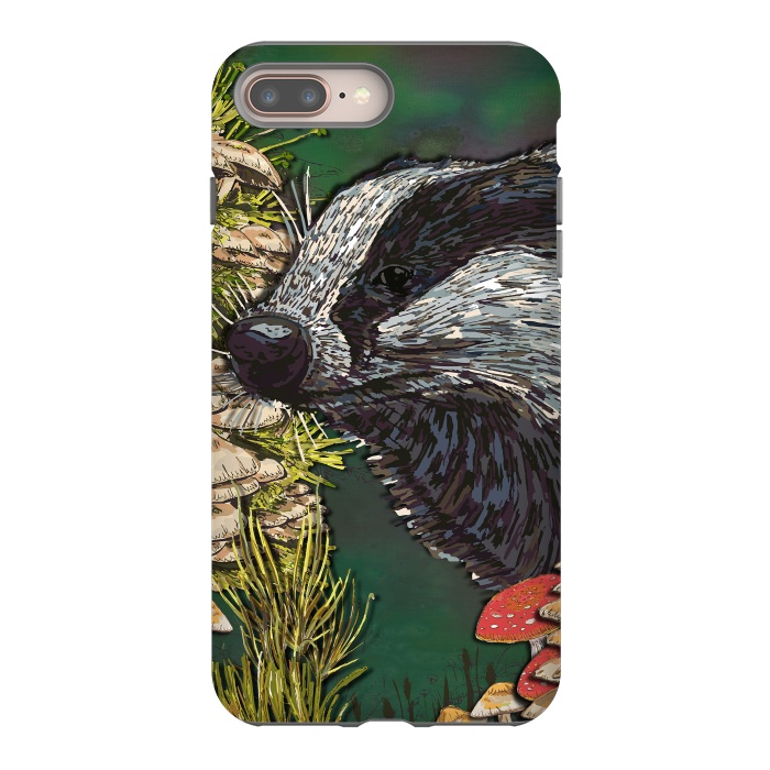 iPhone 7 plus StrongFit Badger Woodland Walk by Lotti Brown