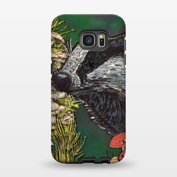 Galaxy S7 EDGE StrongFit Badger Woodland Walk by Lotti Brown