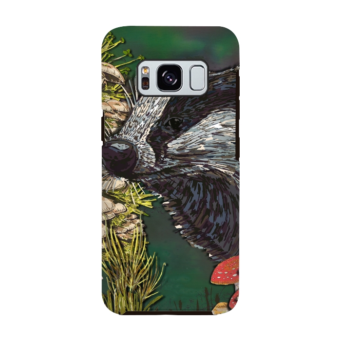 Galaxy S8 StrongFit Badger Woodland Walk by Lotti Brown