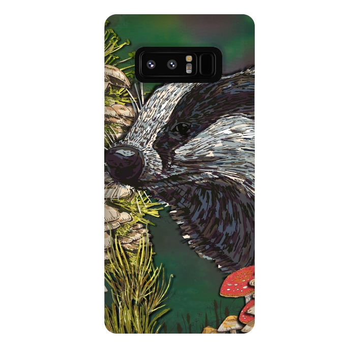 Galaxy Note 8 StrongFit Badger Woodland Walk by Lotti Brown