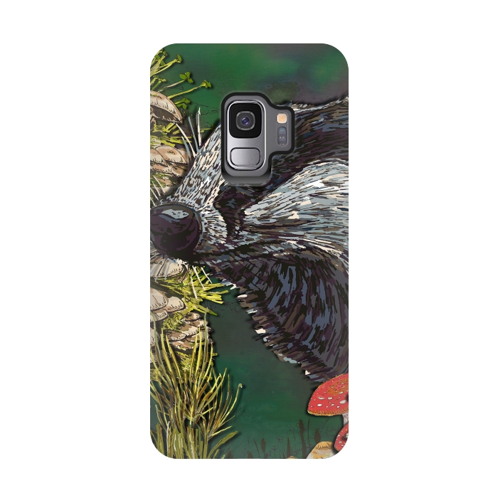 Galaxy S9 StrongFit Badger Woodland Walk by Lotti Brown