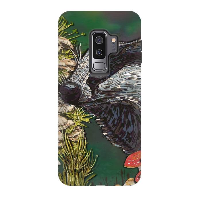 Galaxy S9 plus StrongFit Badger Woodland Walk by Lotti Brown