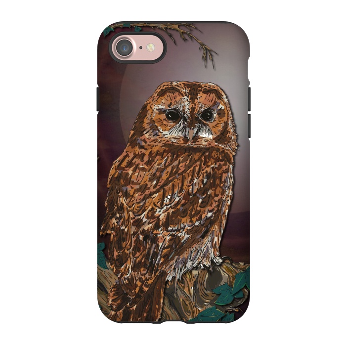 iPhone 7 StrongFit Tawny Owl - Mistress of the Night by Lotti Brown