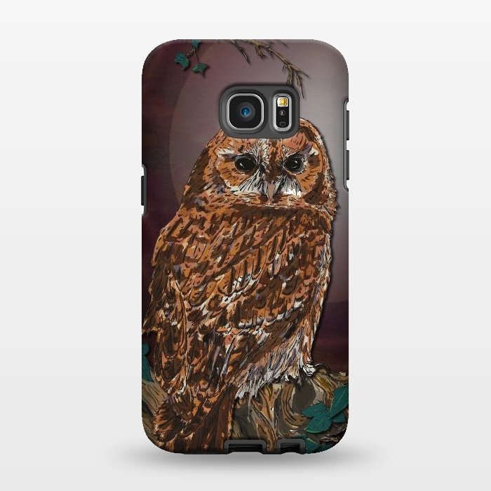 Galaxy S7 EDGE StrongFit Tawny Owl - Mistress of the Night by Lotti Brown