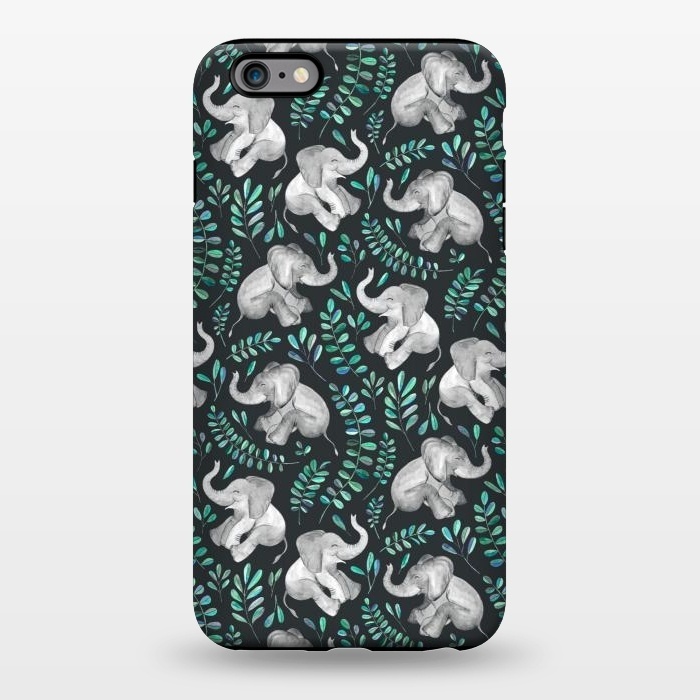 iPhone 6/6s plus StrongFit Laughing Baby Elephants by Micklyn Le Feuvre
