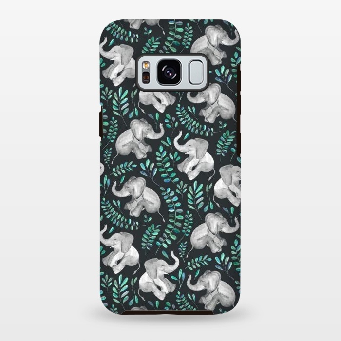 Galaxy S8 plus StrongFit Laughing Baby Elephants by Micklyn Le Feuvre