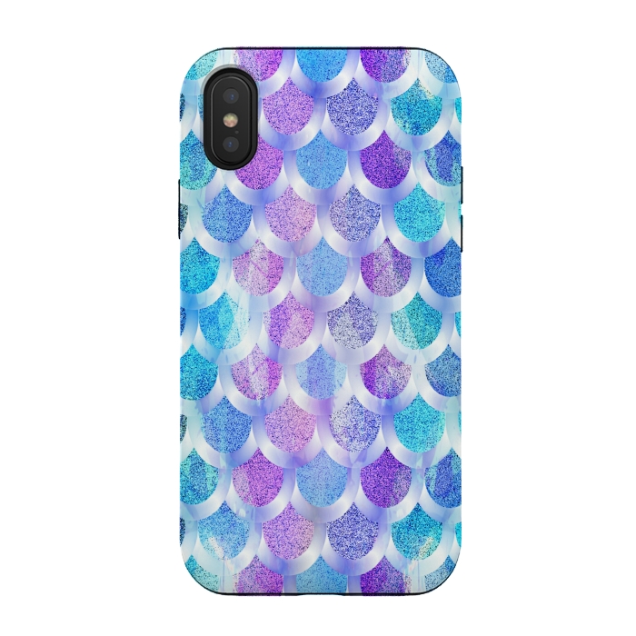 iPhone Xs / X StrongFit Blue purple mermaid by Jms