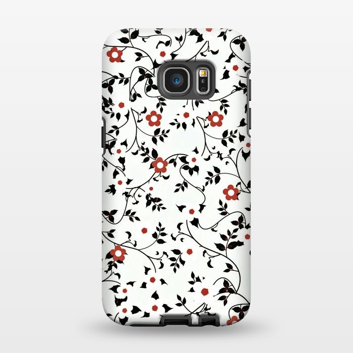 Galaxy S7 EDGE StrongFit Read & white flowers by Jms