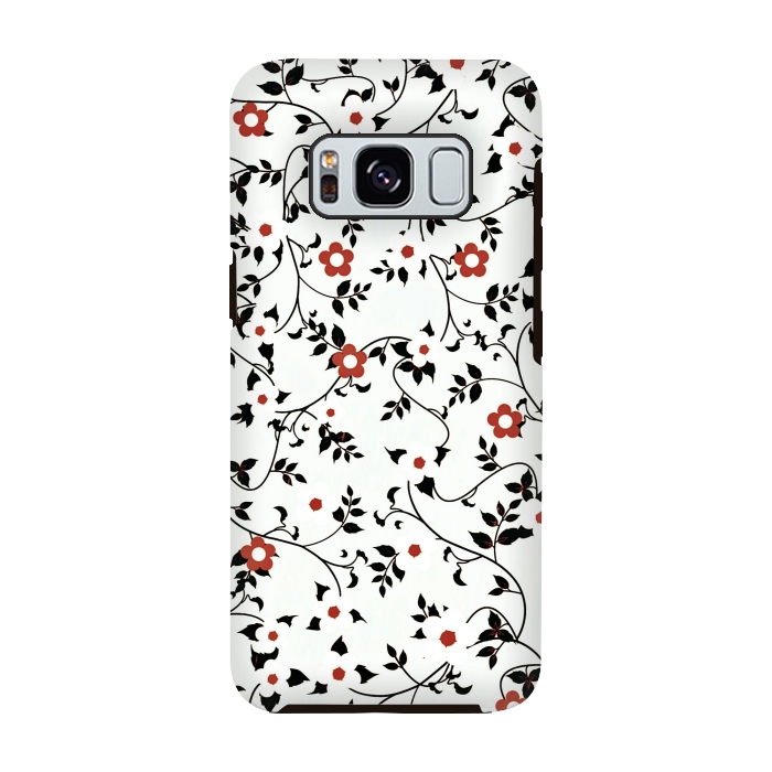 Galaxy S8 StrongFit Read & white flowers by Jms