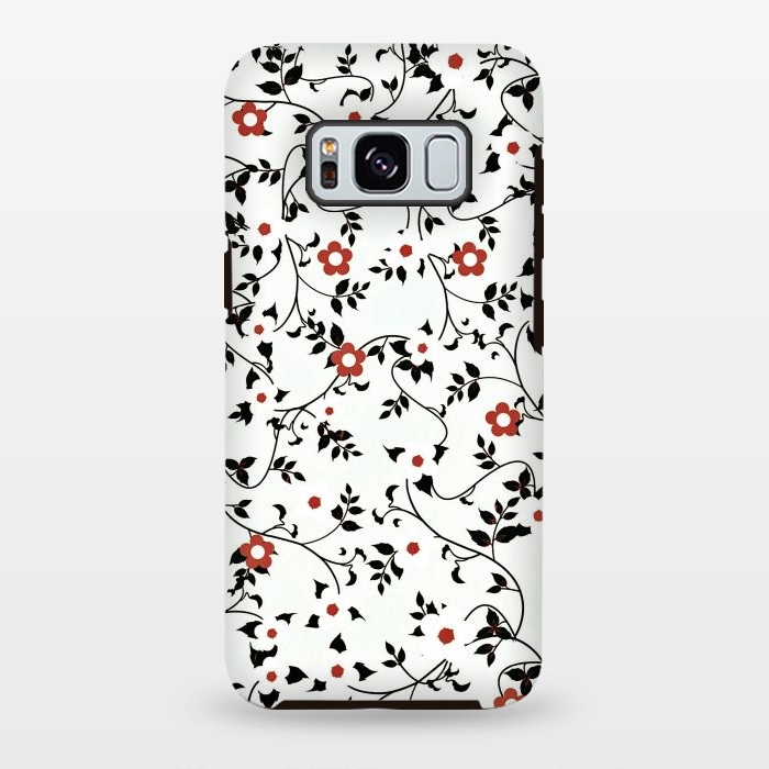 Galaxy S8 plus StrongFit Read & white flowers by Jms