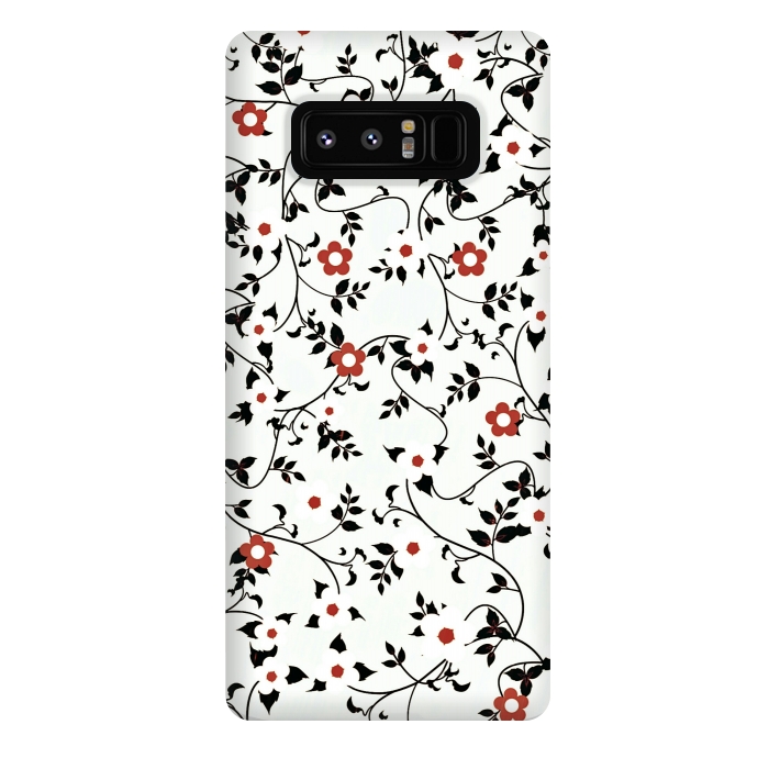 Galaxy Note 8 StrongFit Read & white flowers by Jms