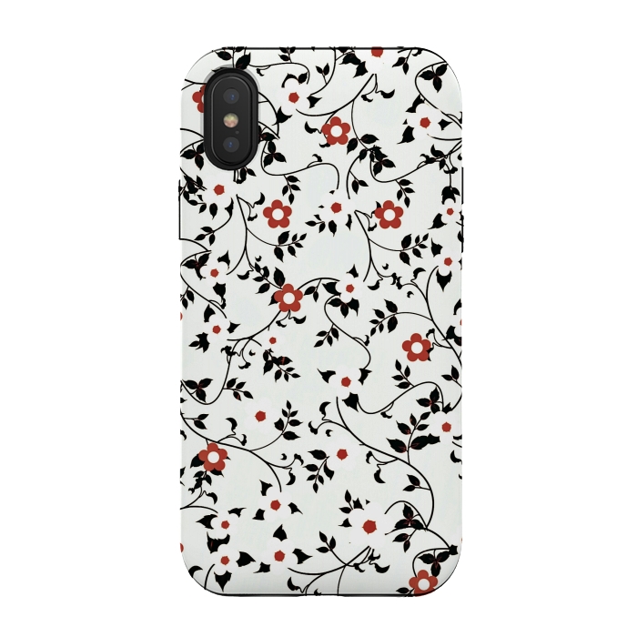 iPhone Xs / X StrongFit Read & white flowers by Jms