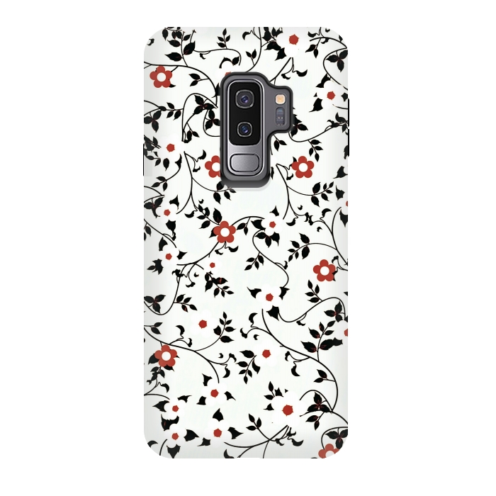 Galaxy S9 plus StrongFit Read & white flowers by Jms