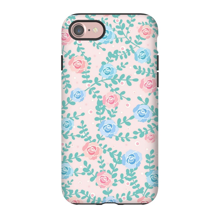 iPhone 7 StrongFit Pink blue roses by Jms