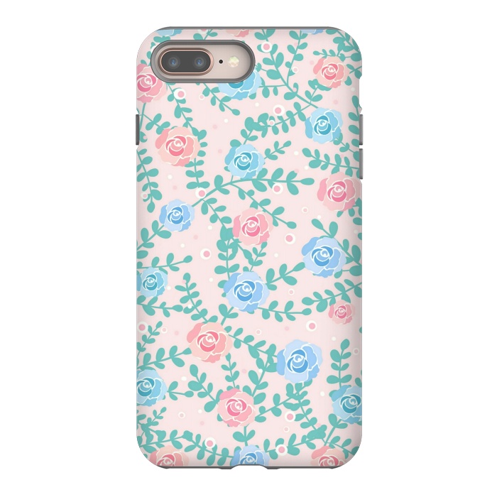 iPhone 7 plus StrongFit Pink blue roses by Jms