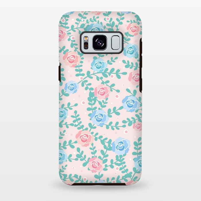 Galaxy S8 plus StrongFit Pink blue roses by Jms