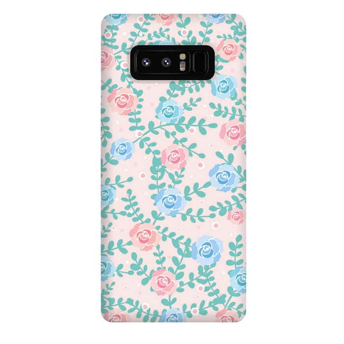 Galaxy Note 8 StrongFit Pink blue roses by Jms