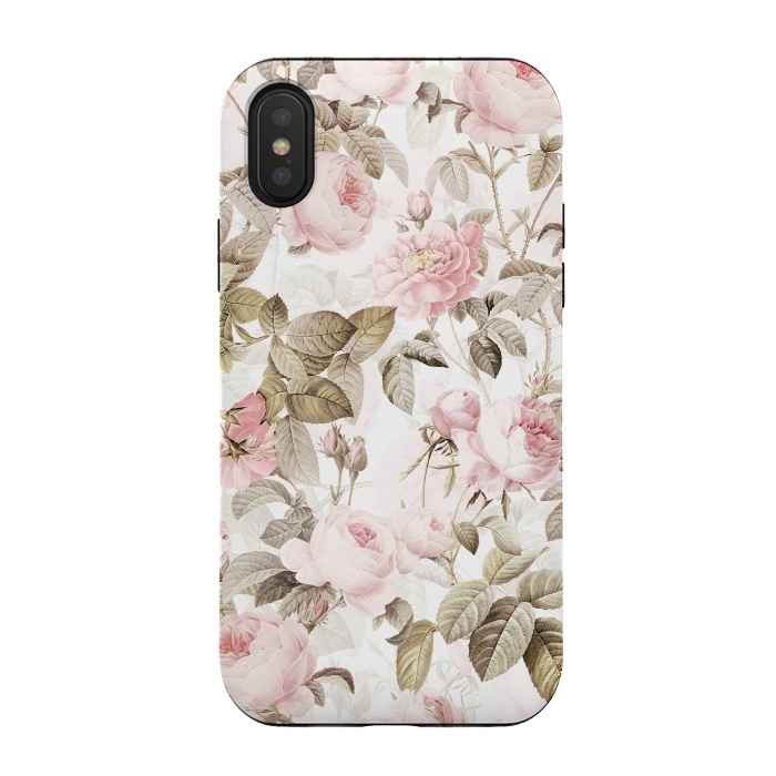 iPhone Xs / X StrongFit Pastel Vintage Roses by  Utart