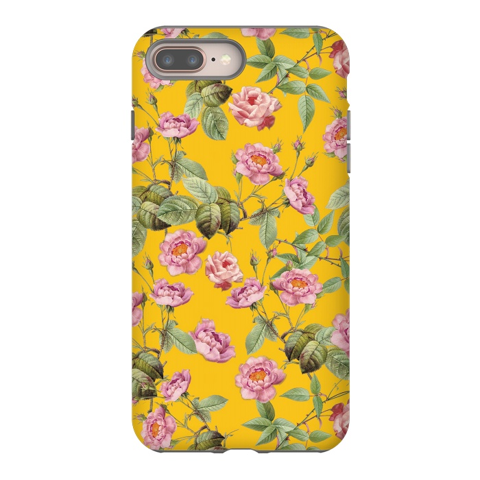 iPhone 7 plus StrongFit Pink Roses on Yellow by  Utart
