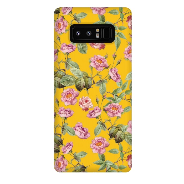 Galaxy Note 8 StrongFit Pink Roses on Yellow by  Utart