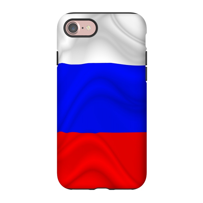 iPhone 7 StrongFit Russia Waving Flag Digital Silk Satin Fabric by BluedarkArt