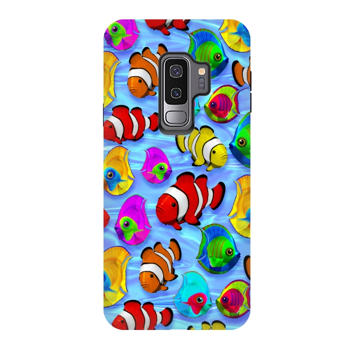 Galaxy S9 plus StrongFit Tropical Colorful Fish Pattern by BluedarkArt