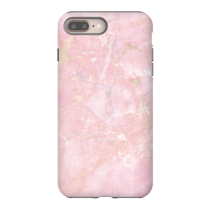 iPhone 7 plus StrongFit Delicate Rose Gold Metal on Light Pink Marble by  Utart