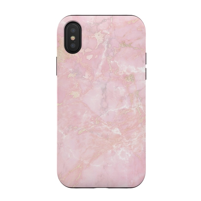 iPhone Xs / X StrongFit Delicate Rose Gold Metal on Light Pink Marble by  Utart